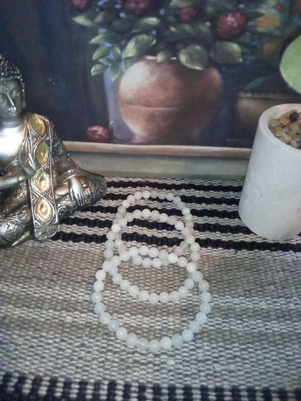 White Quartz Stretch Bracelet